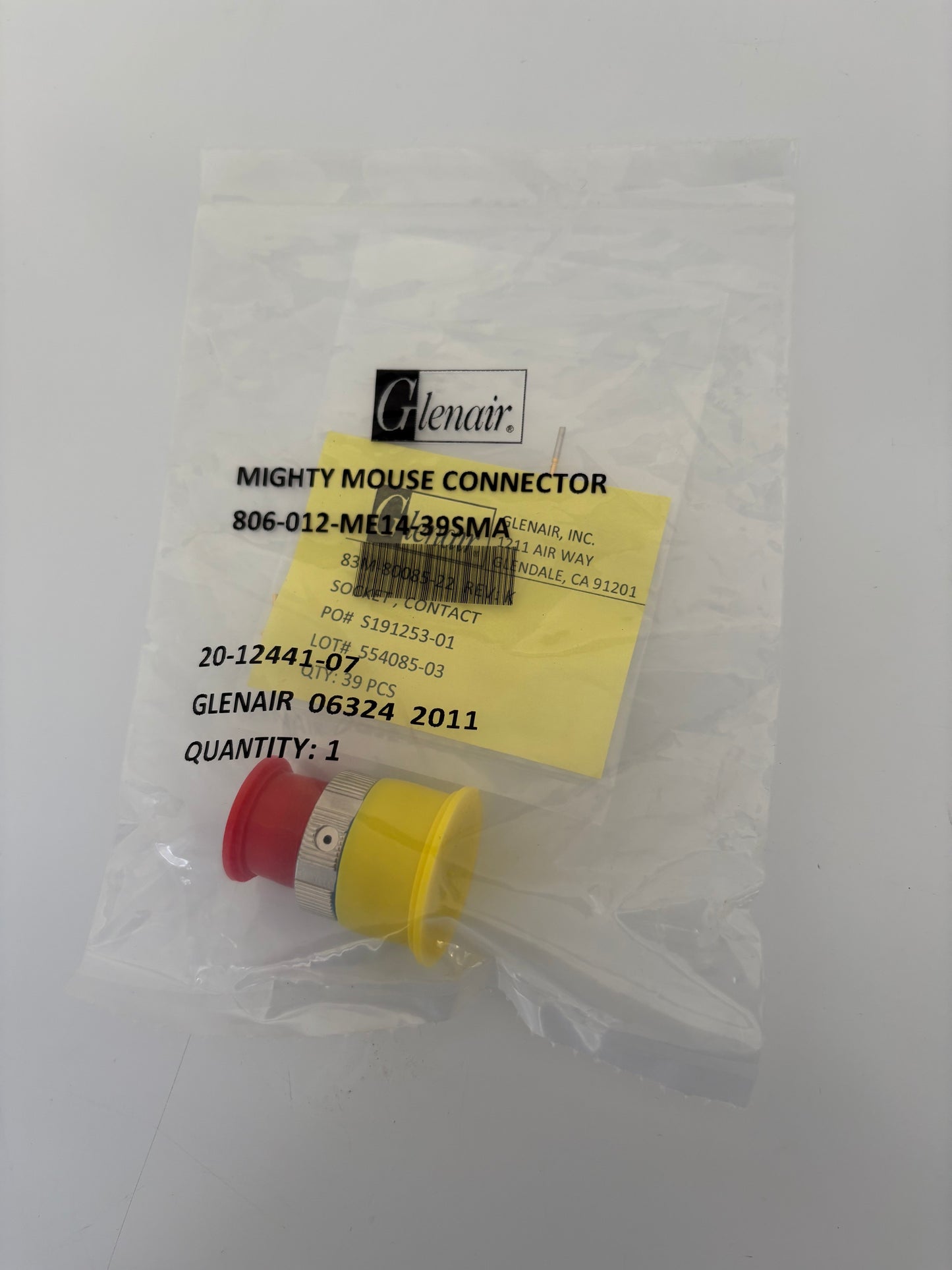 806-012-ME14-39SMA – Glenair Circular Connector, ME14 Shell, 39 Socket, New in Bag