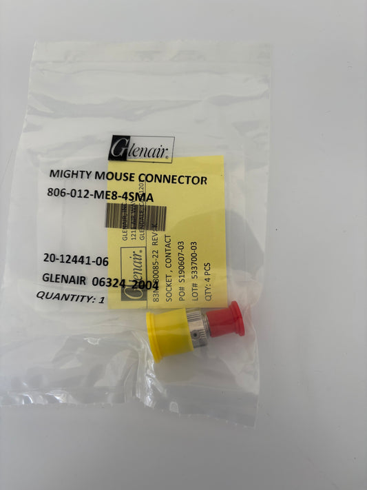 806-012-ME8-4SMA – Glenair MIL-Spec Circular Connector, ME08 Shell, 4 Socket Contacts, Bayonet Coupling