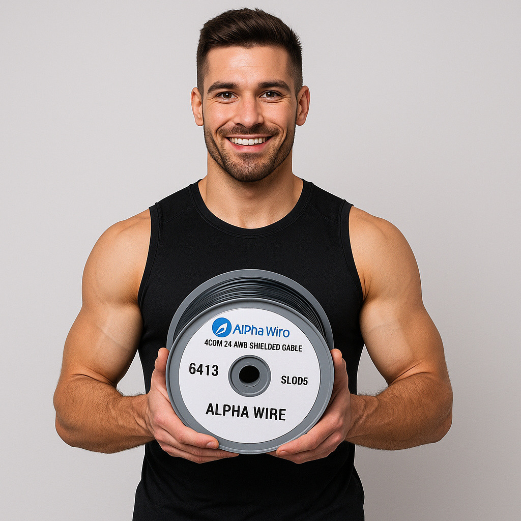 Alpha Wire 6413 – 24 AWG 4-Conductor Shielded Cable (SL005/Per Foot)