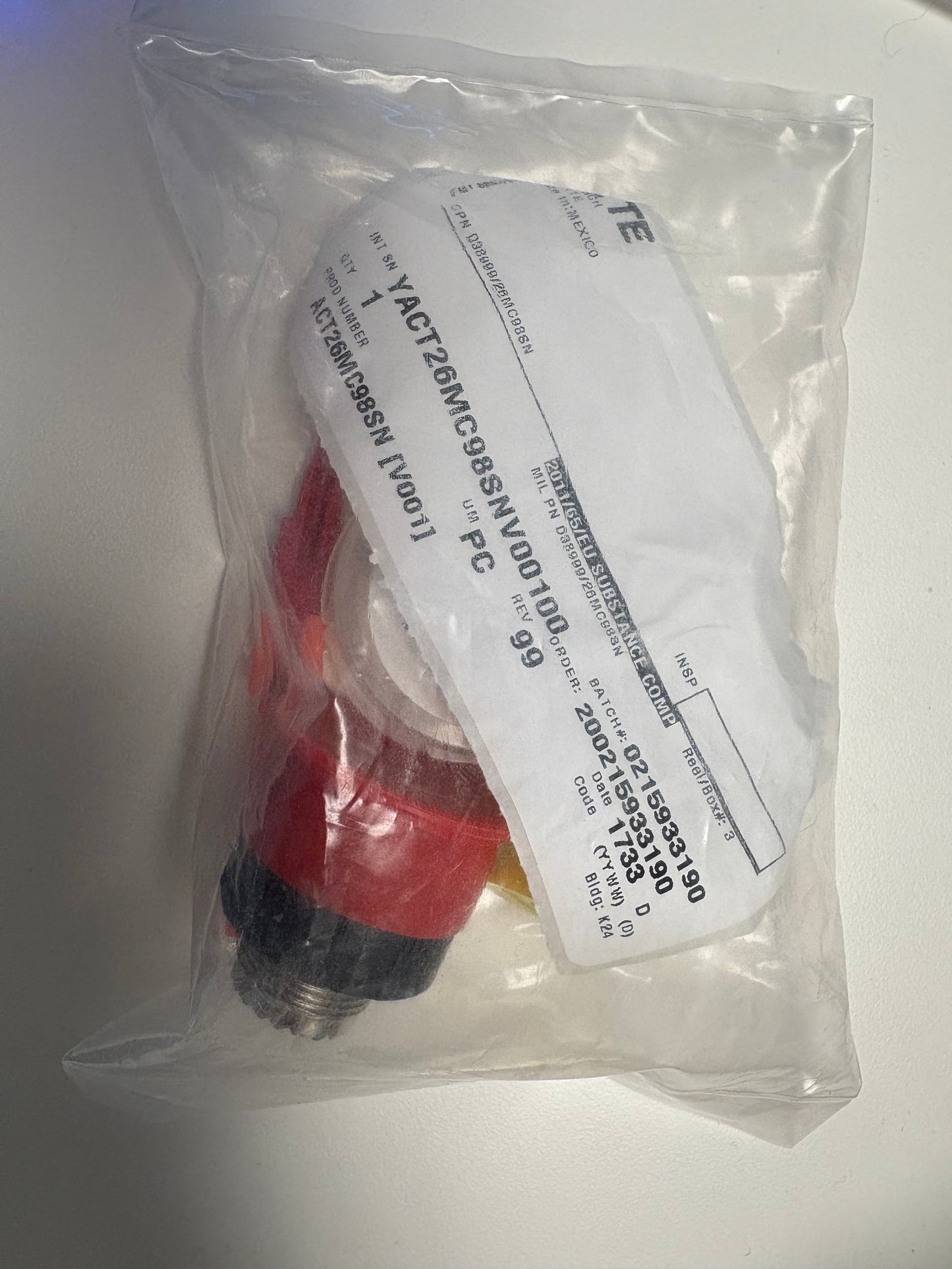 D38999/26MC98SN – TE Connectivity MIL-DTL-38999 Series III Connector, Size 26, Pin Insert 98SN